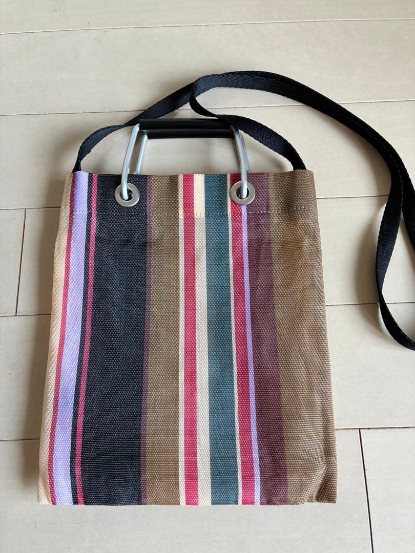 MARNI MARKET ストライプミニショルダーバッグ　(キャラメル)