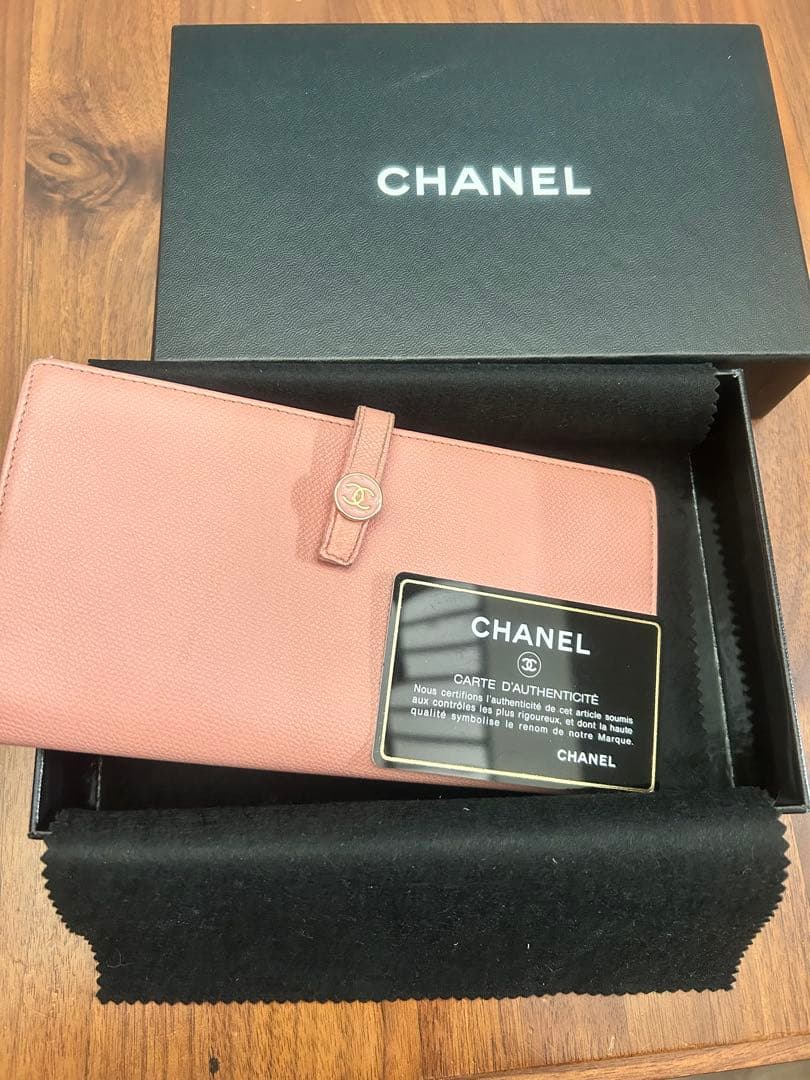 CHANEL シャネル　長財布　ココマーク　ピンク　箱つき