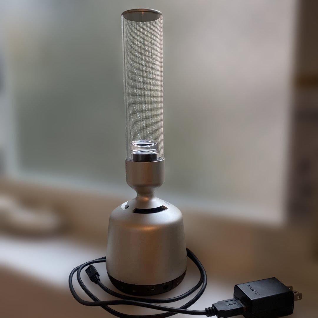 SONYグラスサウンドスピーカー LEDライト付き シルバー