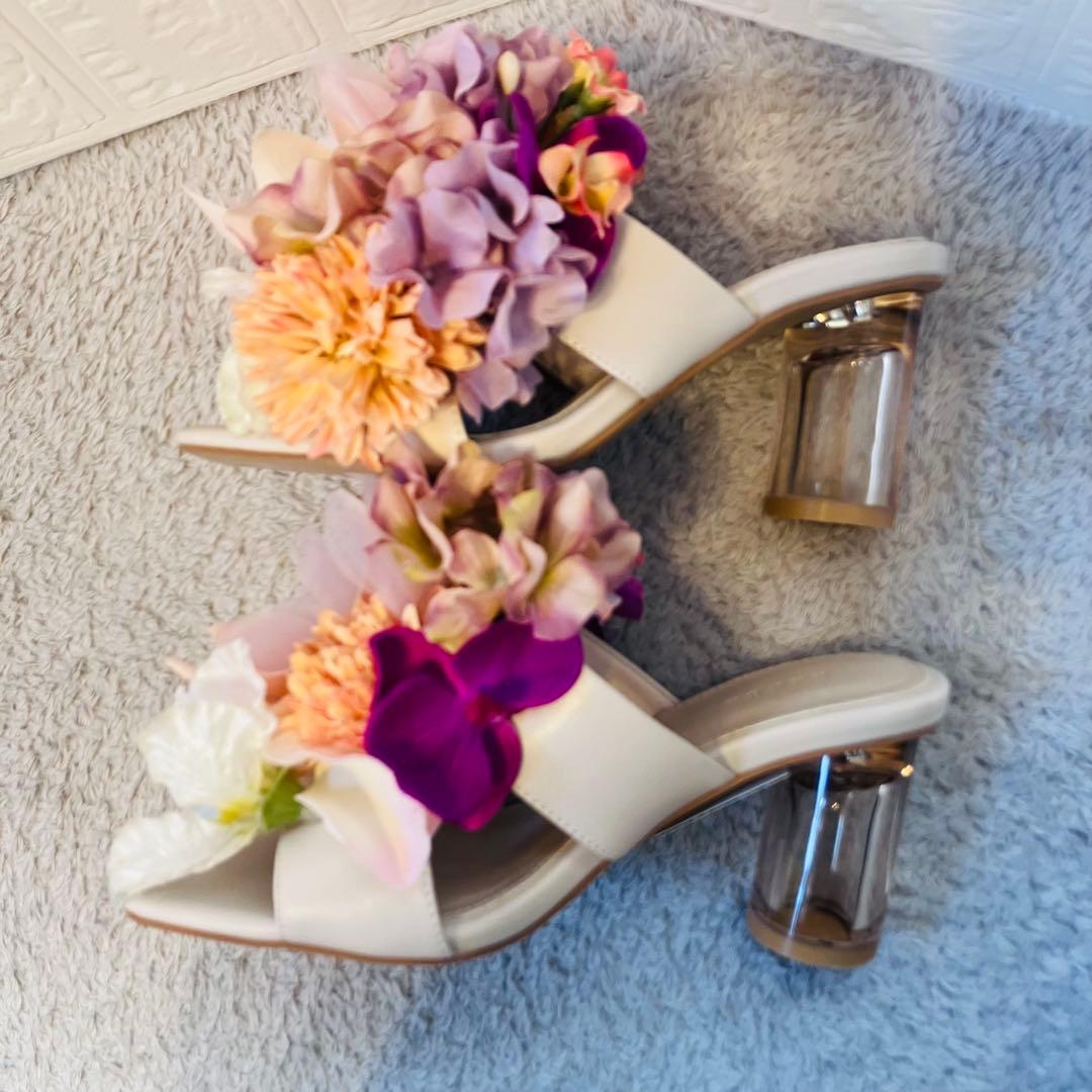 【超希少】RANDA フラワーブーケミュールサンダル Sサイズ