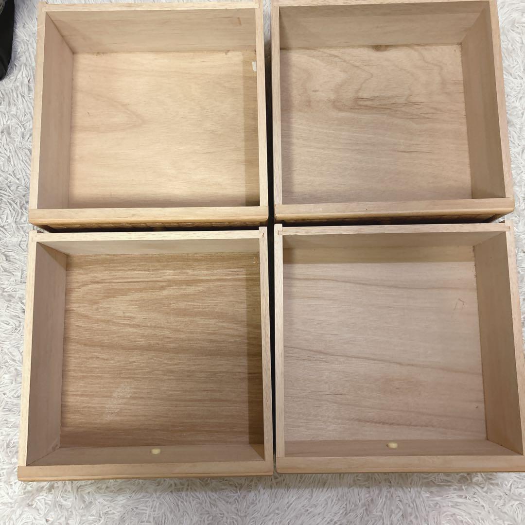 ラタン ＋ 木製 4段チェスト 引き出し 収納 タンス ビンテージ 木枠 家具