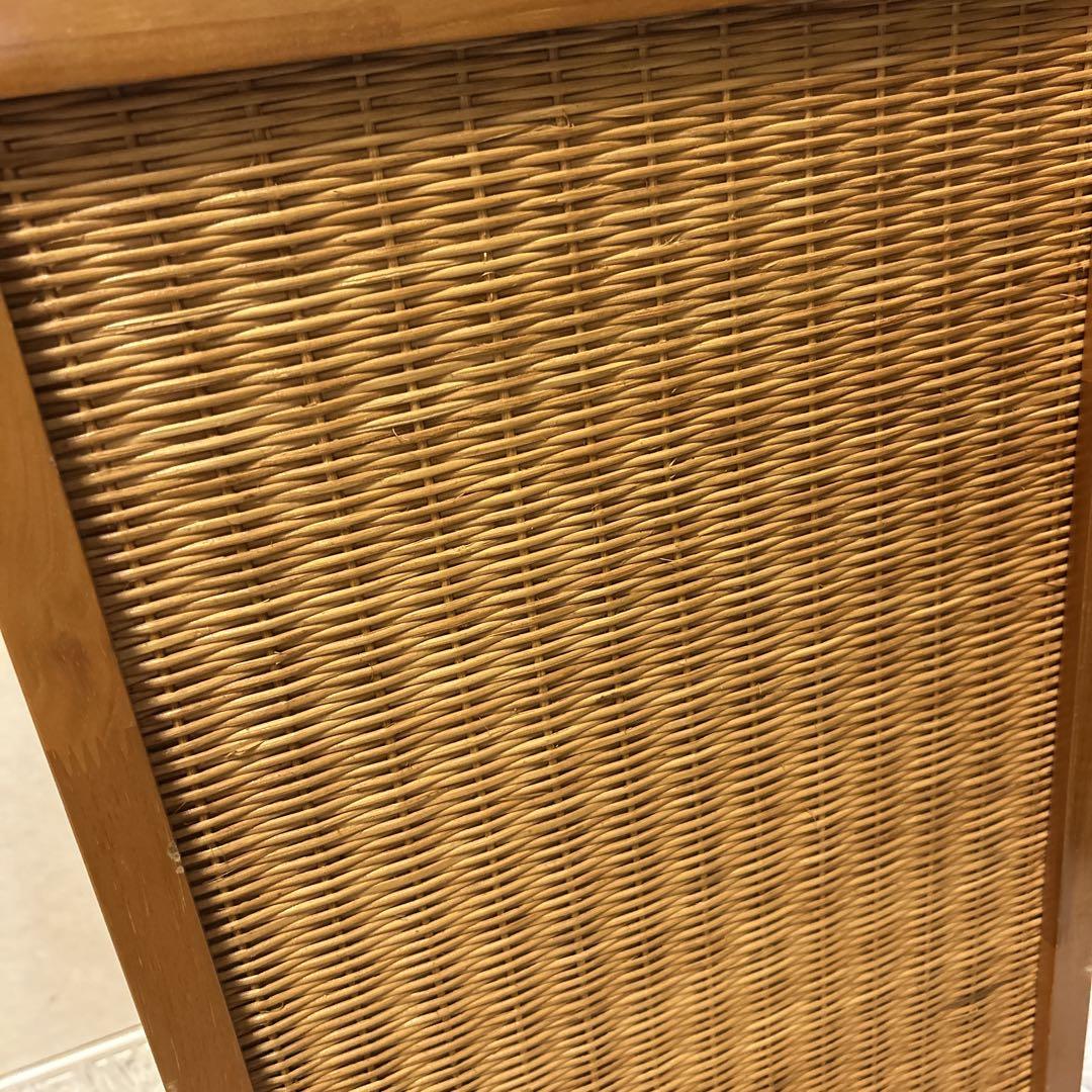 ラタン ＋ 木製 4段チェスト 引き出し 収納 タンス ビンテージ 木枠 家具