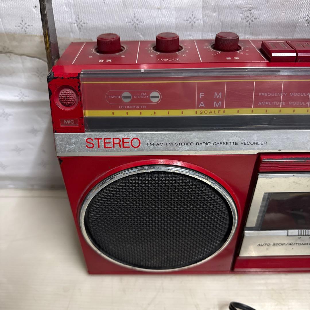 National RX-4940 ナショナル ラジカセ 赤 昭和レトロ