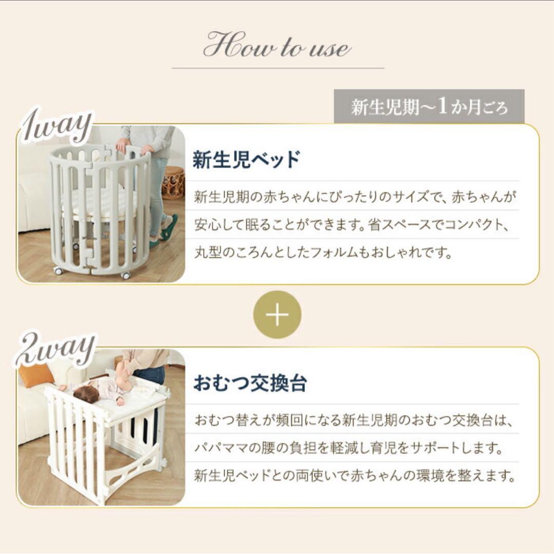 11月末まで緊急値下げ！！enne 多機能ベビーベッド ・サークルマット付き