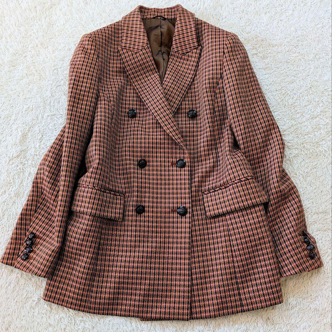 近年モデル美品❀アナイピンクグレンチェックダブル ジャケット　¥91,300