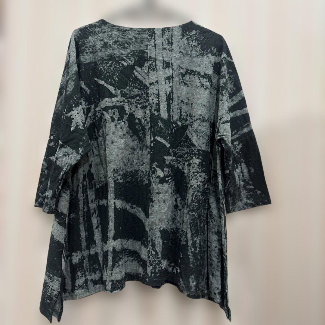 センソユニコ　芽風　マツオインターナショナル　墨絵　抽象柄　カットソー　38