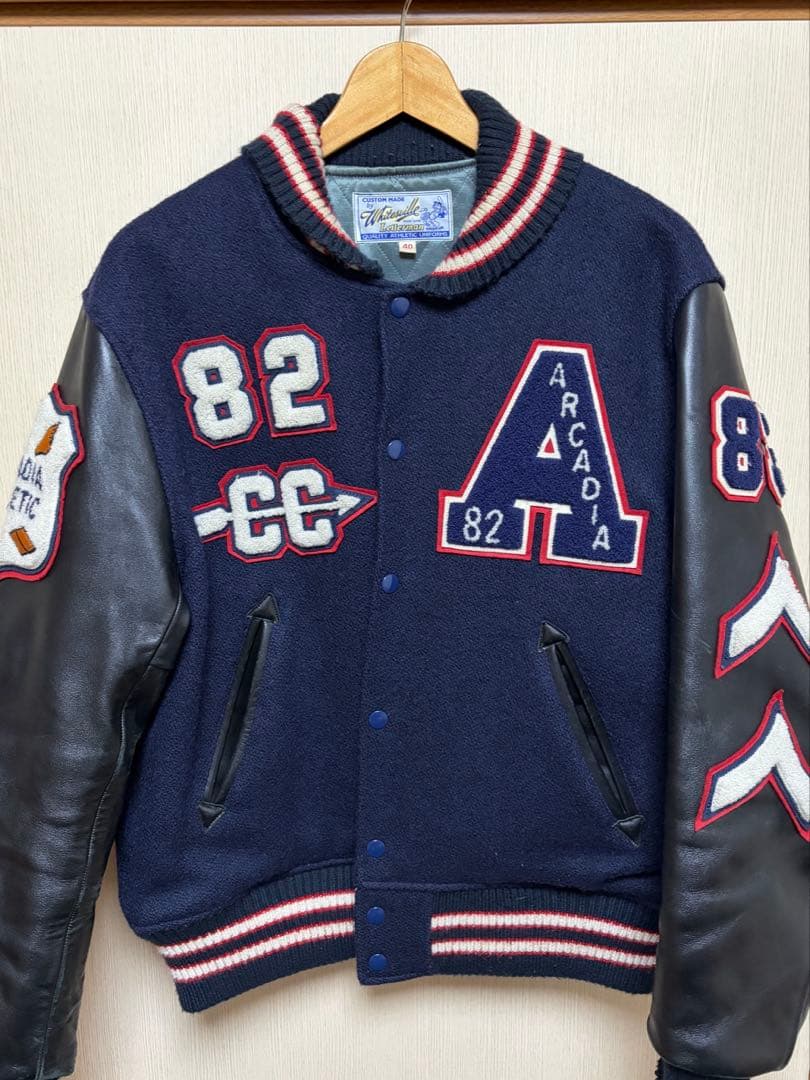 WHITESVILLE/ホワイツビル アワードジャケット 袖牛革スタジャン