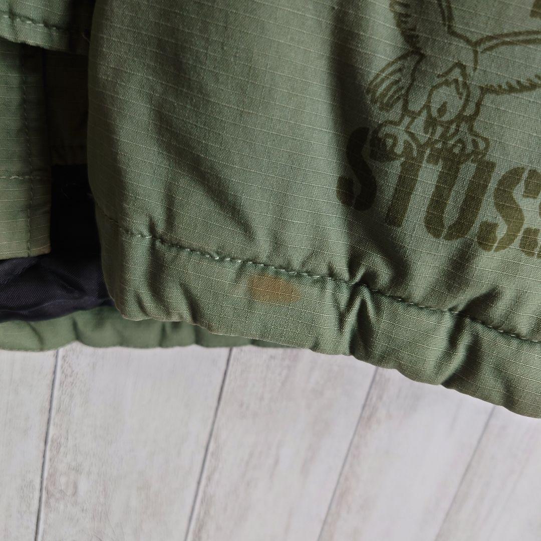 【激シブ】OLDSTUSSY☆リアルファーモッズコート希少入手困難カーキグリーン