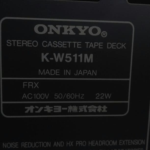 ONKYO  K-W511Mダブルクイックリバースカセットデッキ単体のみ