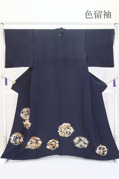 ★専用★美品 色留袖 藍鼠 笹 松 梅 花丸文 金彩加工 身丈159cm お洒落