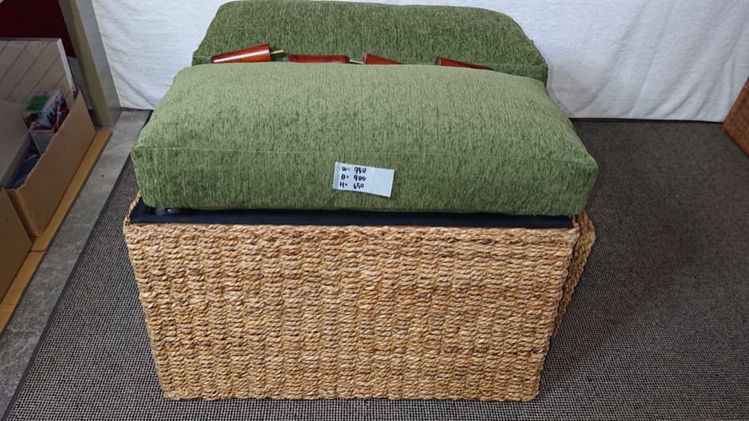 籐製　꧁籐家具꧂　大型ソファー　アジアン　　クッション付　アンティーク レトロ