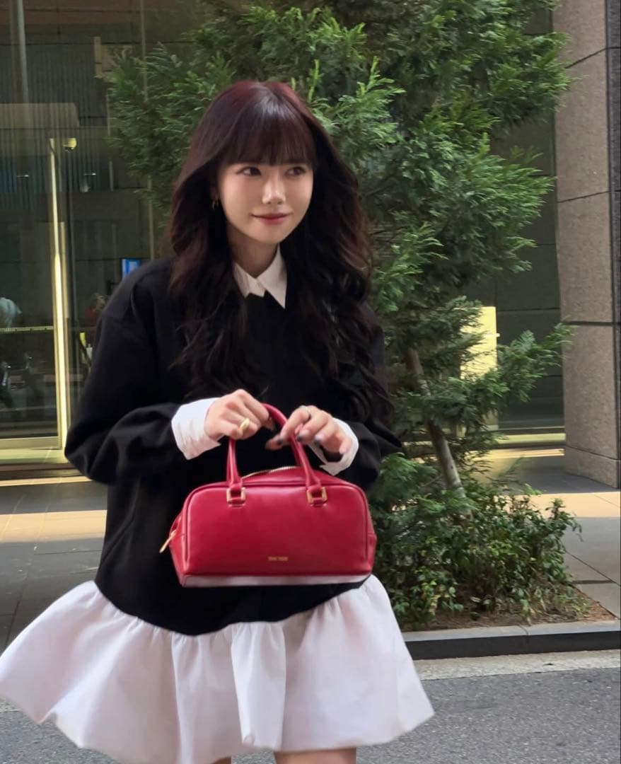 ネイビー/ホワイト シャツドレス THETOE