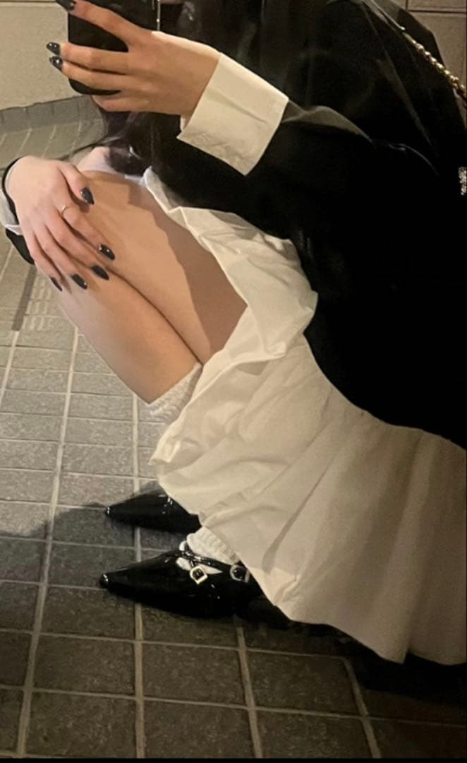 ネイビー/ホワイト シャツドレス THETOE