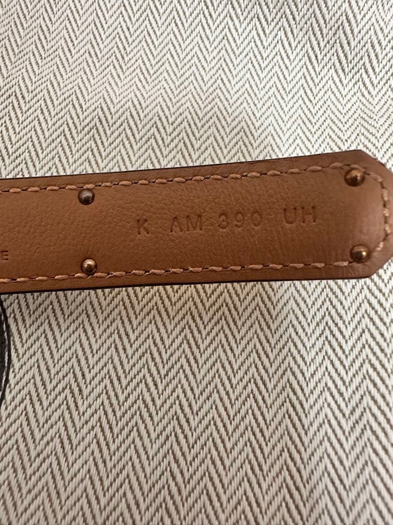 HERMES ケリーベルト ノワール　YG K刻印