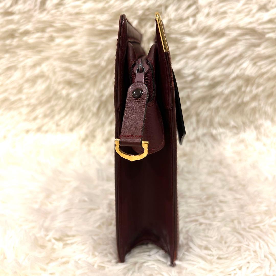 カルティエ Cartier マストライン レザー クラッチバッグ ボルドー