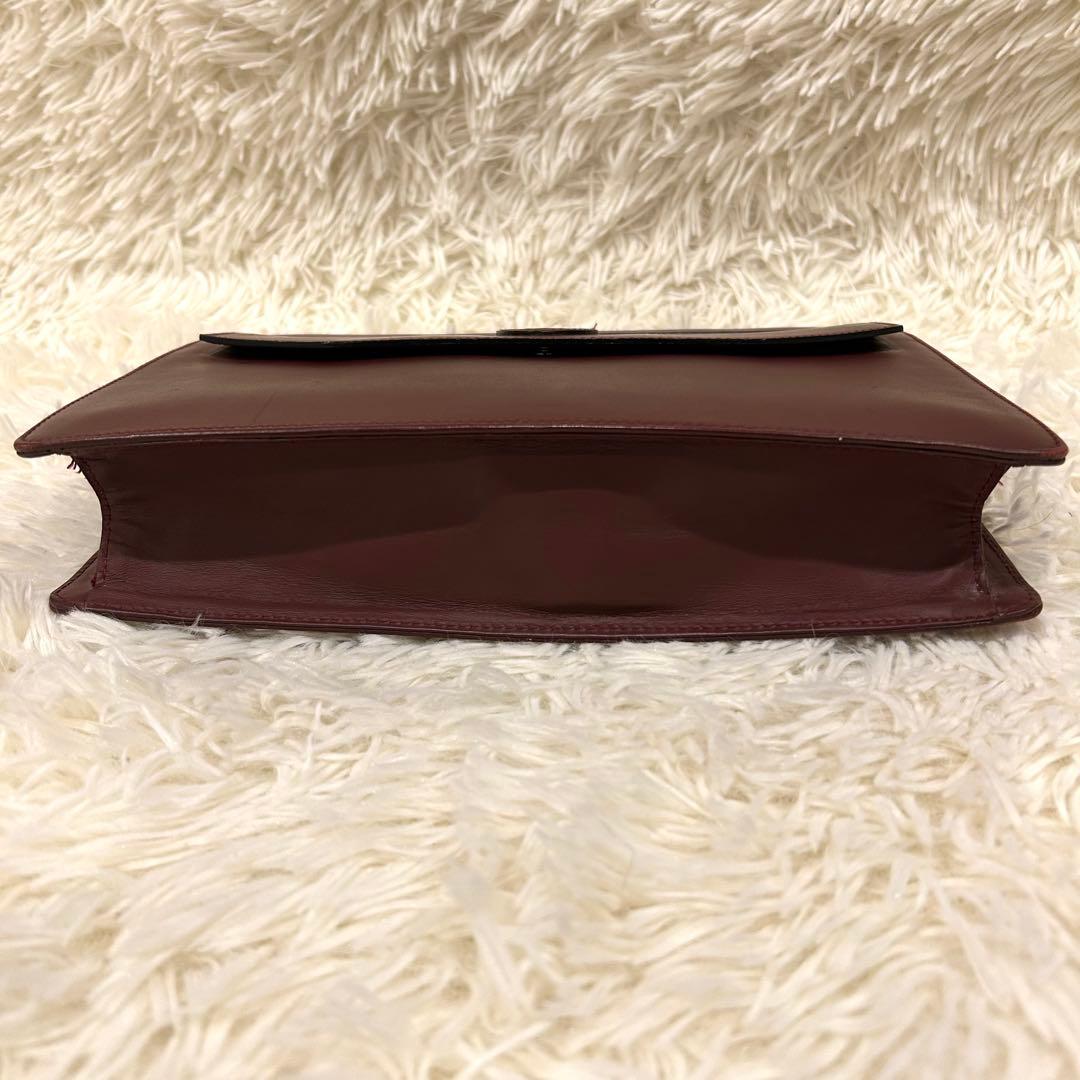 カルティエ Cartier マストライン レザー クラッチバッグ ボルドー