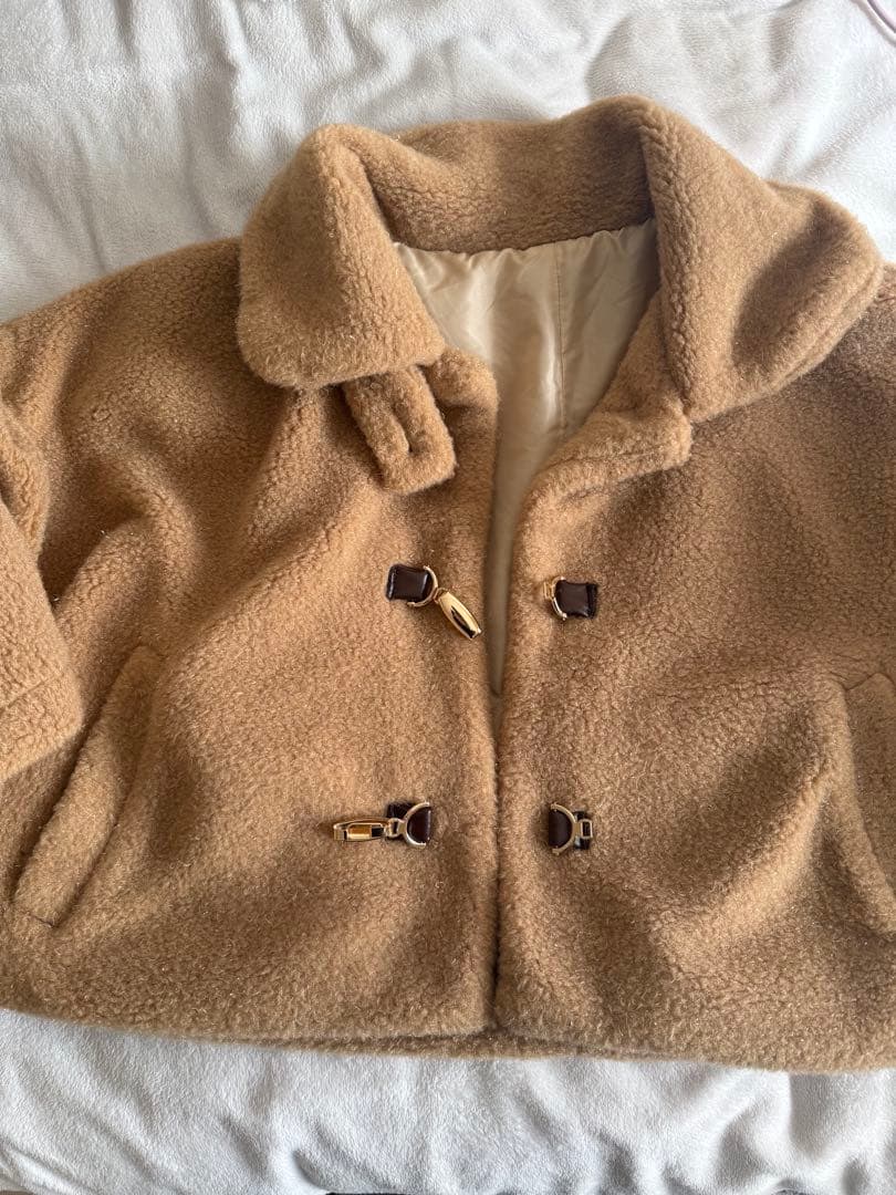 が*ゃ様 Amlycity ラメボアブルゾン キャメルキャンドル付き