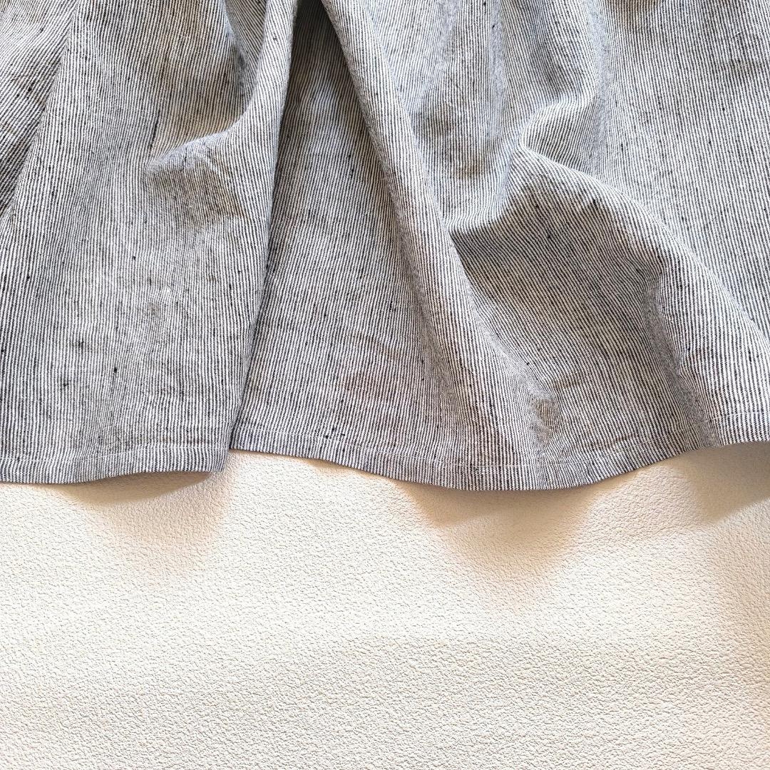 s*mam+ リネン ストライプ サスペンダー スカート 作家さん ハンドメイド