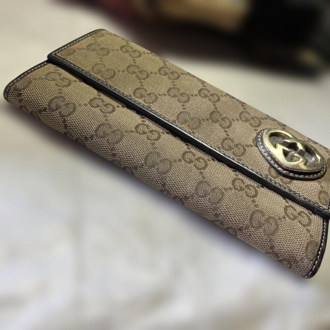 本日限定価格　GUCCI グッチ　二つ折り長財布　GGキャンバス　ラブリーハート