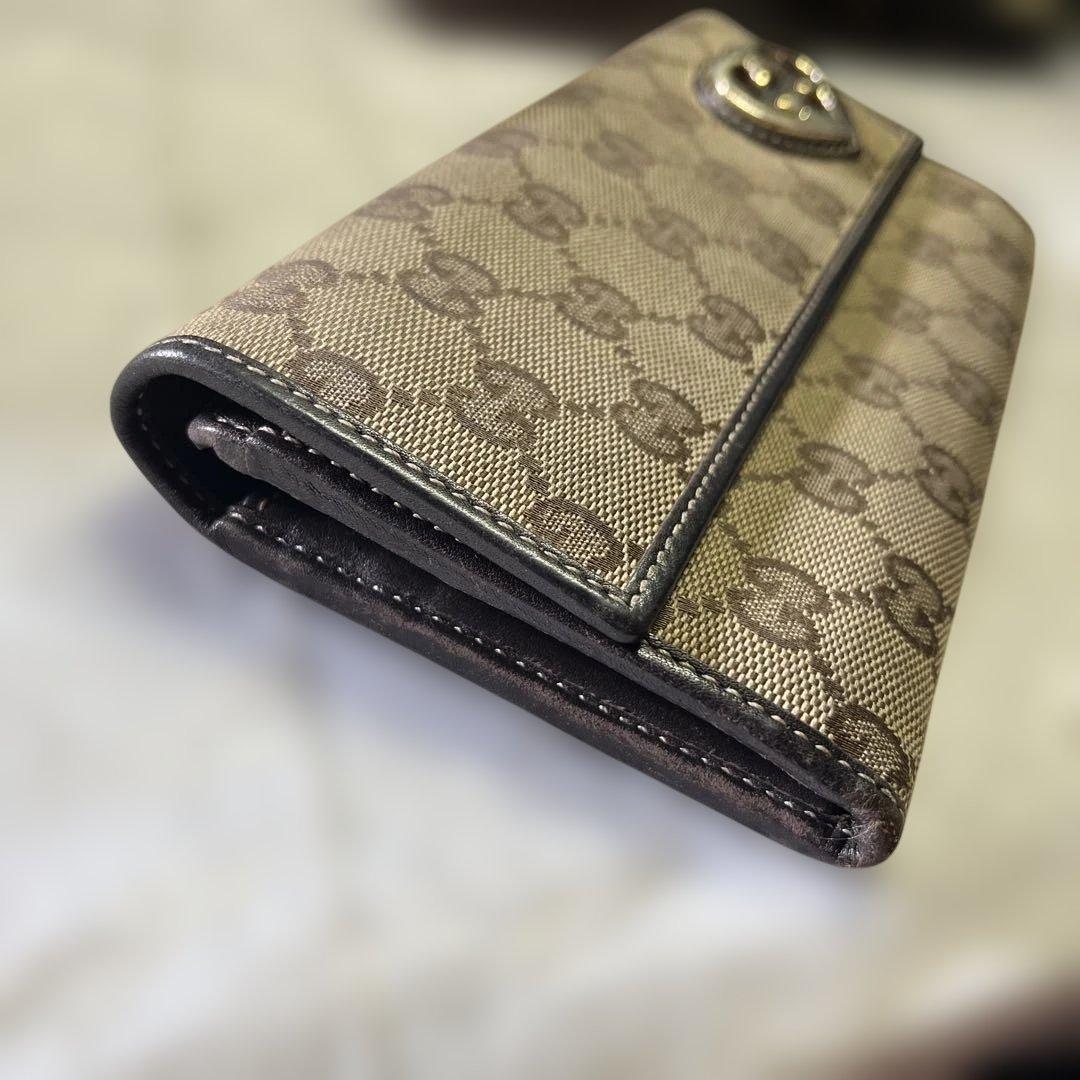 本日限定価格　GUCCI グッチ　二つ折り長財布　GGキャンバス　ラブリーハート
