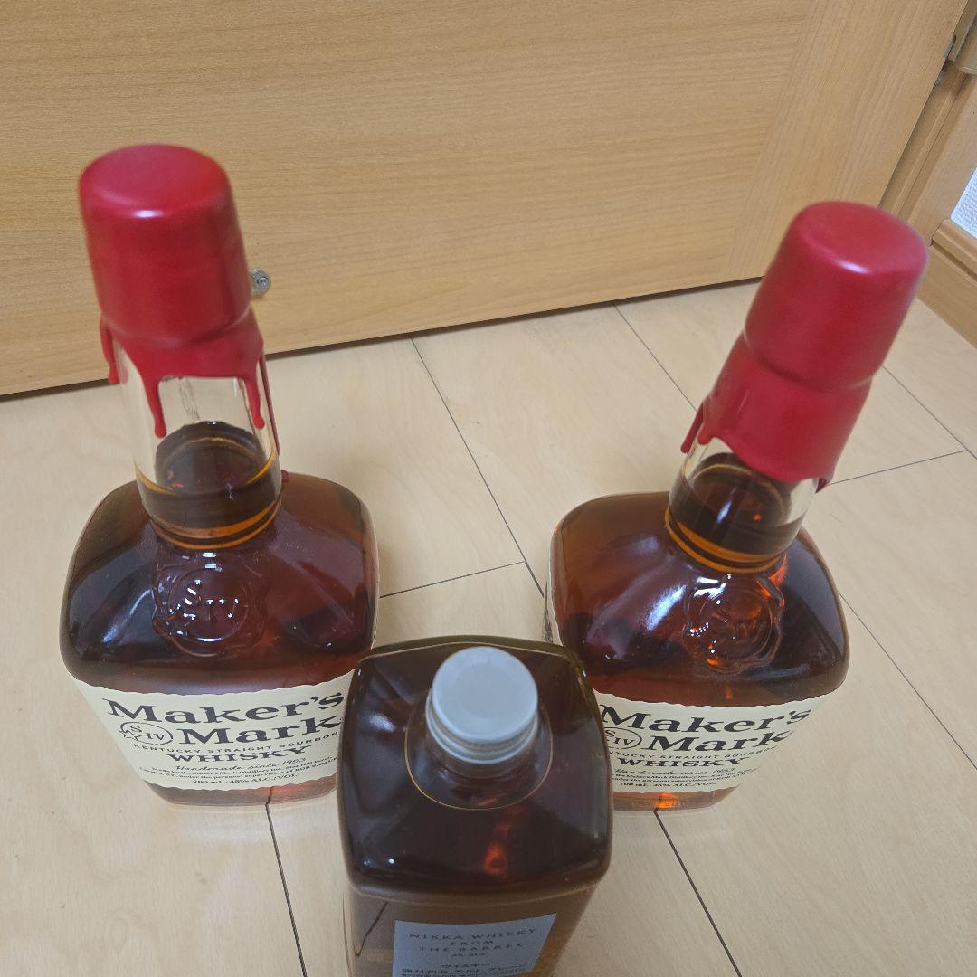 Maker's Mark ウイスキー ×２本&ニッカフロムザバレル×１本セット