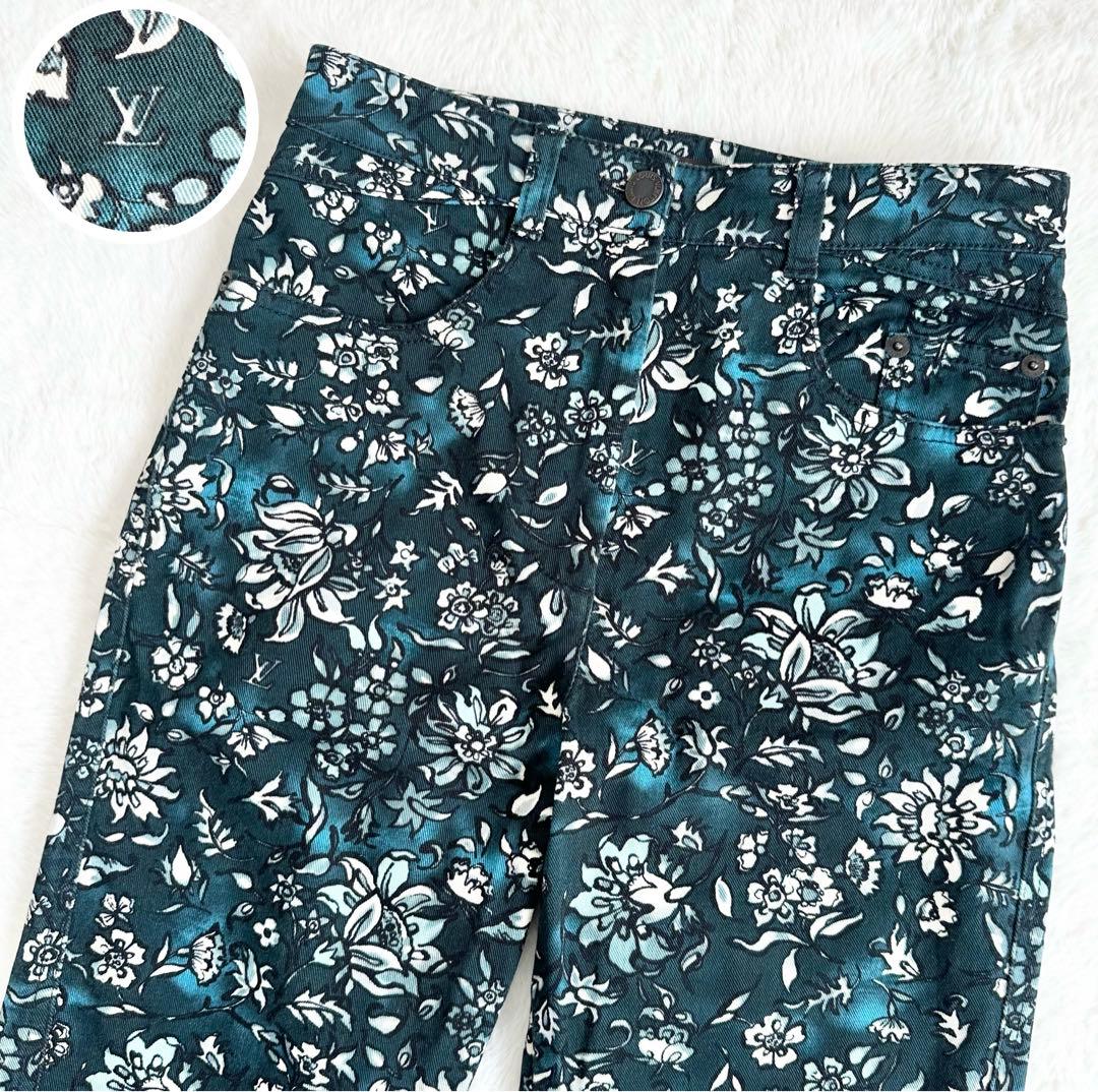 極美品✨LOUIS VUITTON ルイヴィトン 花柄 パンツ LVロゴ 総柄
