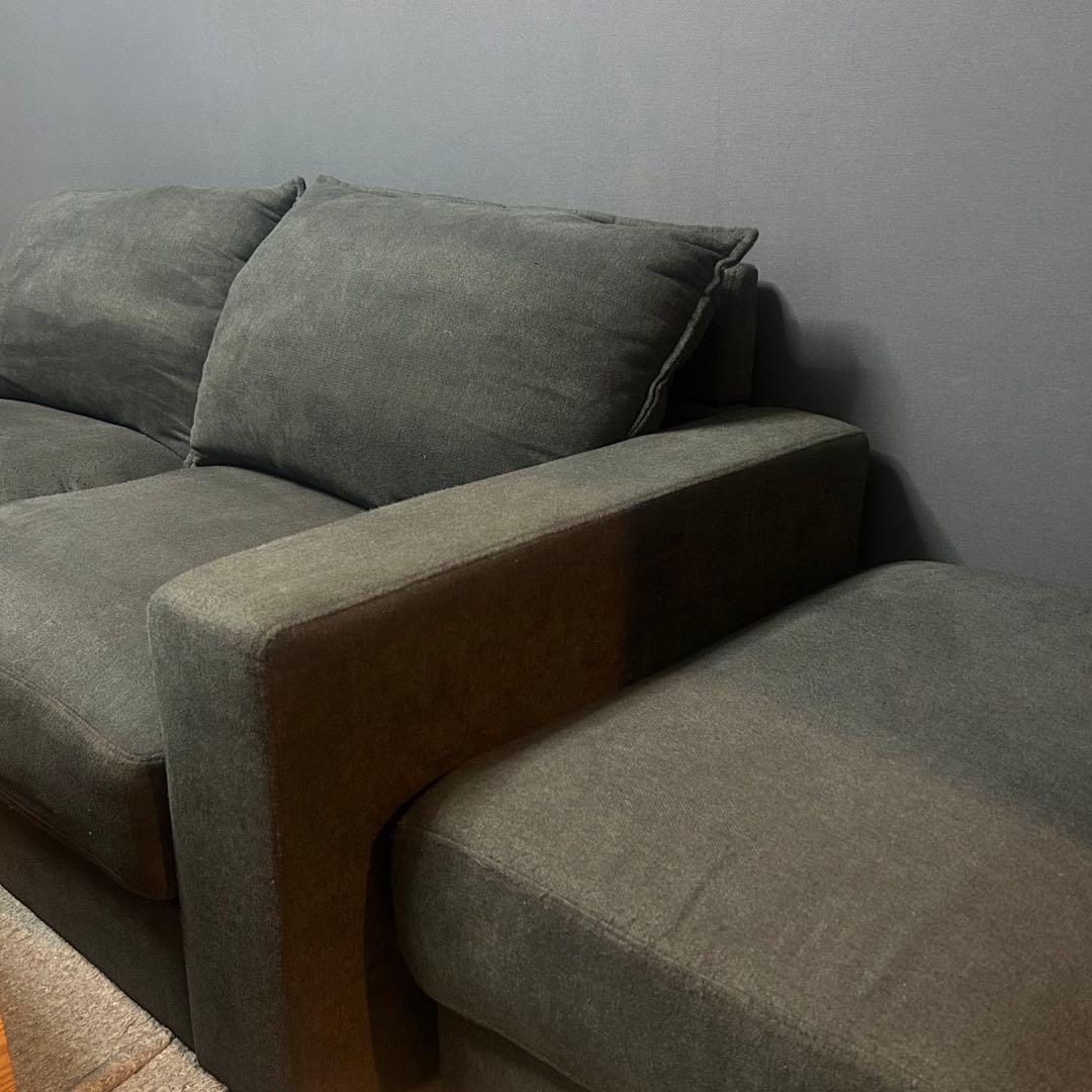 【専用】カウチソファ ファブリック ＋ オットマン付き