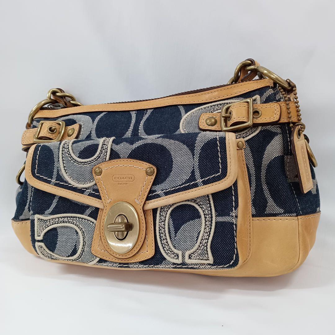 COACH コーチ　レガシー ターンロック デニム ワンショルダーバッグ