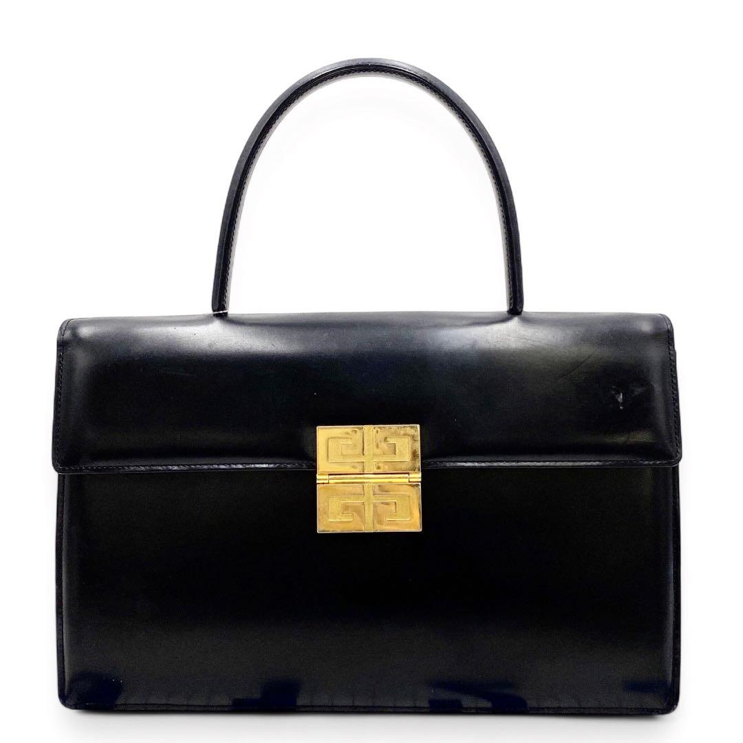 ジバンシー 4G ロゴ 金具 カーフレザーハンドバッグ ブラック