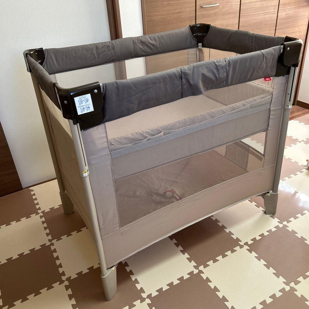 ココネルエアー(ベージュブラウン)【Aprica】折りたたみベビーベッド