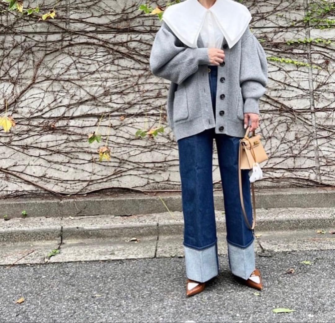 美品レア♡【Cygne】Raymondボリューム袖 ロングカーディガン グレー