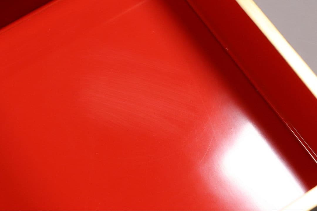 輪島塗 四君子 金蒔絵 二段重 重台 二枚蓋 黒塗 朱塗 木箱 木製 MA90