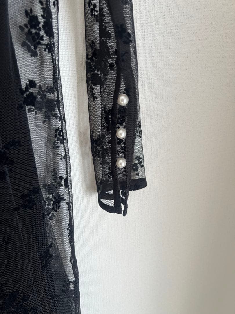 kaene:フロッキー レース ポリエステルベロア 2WAY ドレス／SHIPS