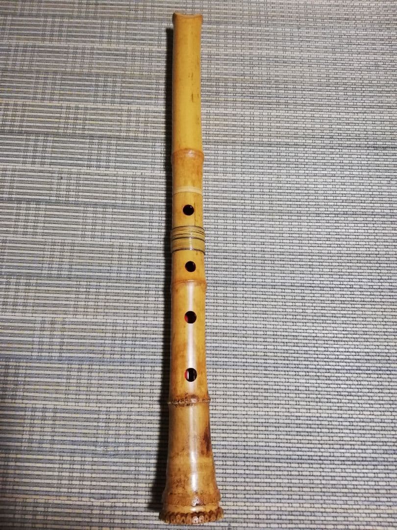 尺八本体 竹製 琴古流５孔、２印