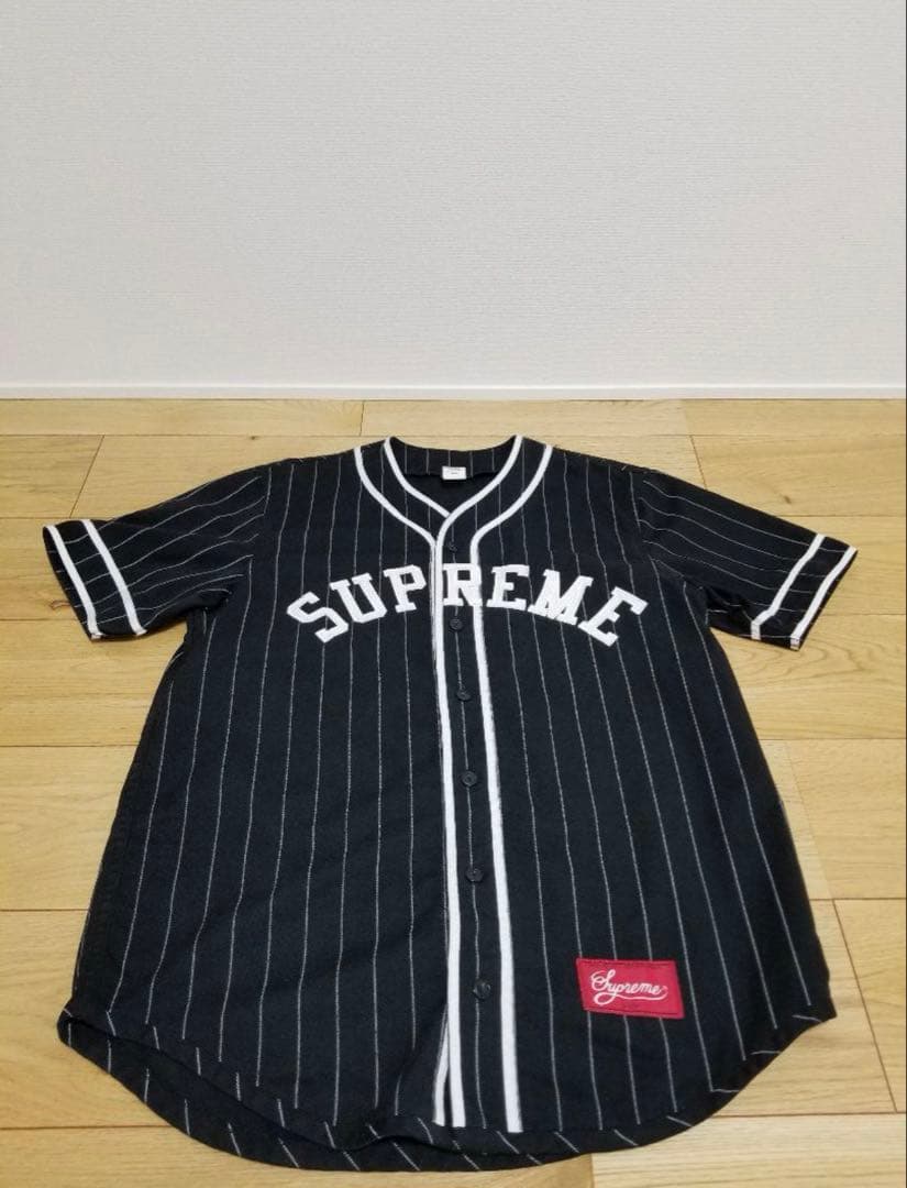 【激レア】SUPREME ストライプ ベースボールシャツ