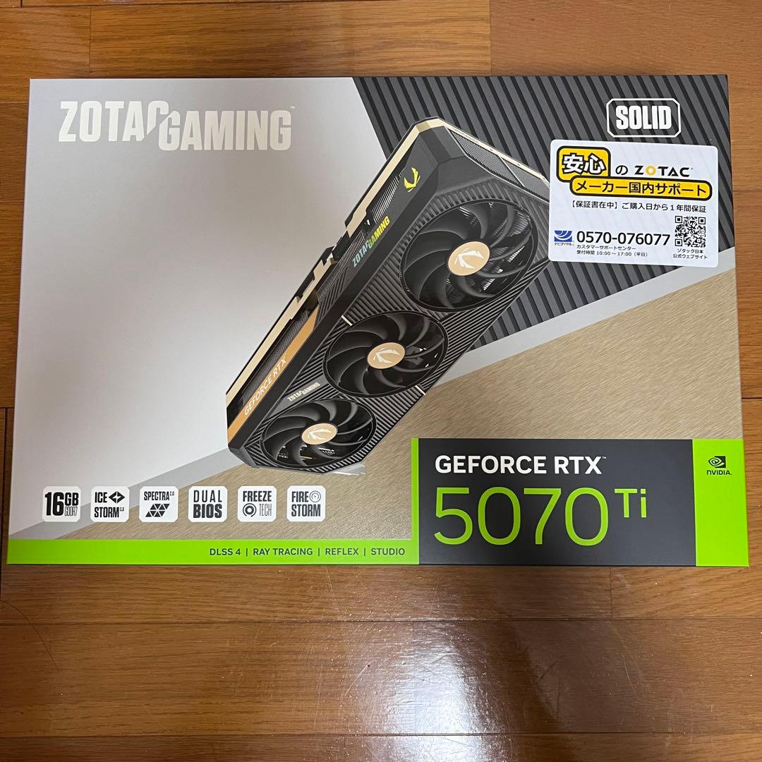 グラフィックボード・グラボ・ビデオカード ZOTAC GeForce RTX 5070 Ti SOLID