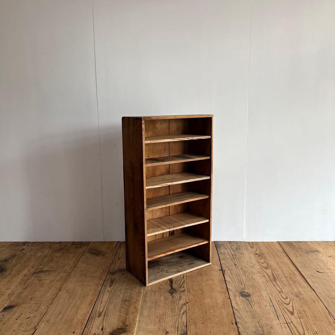 アンティーク 2way 仕切り棚 チェスト 食器棚 書類棚 無垢材 無塗装