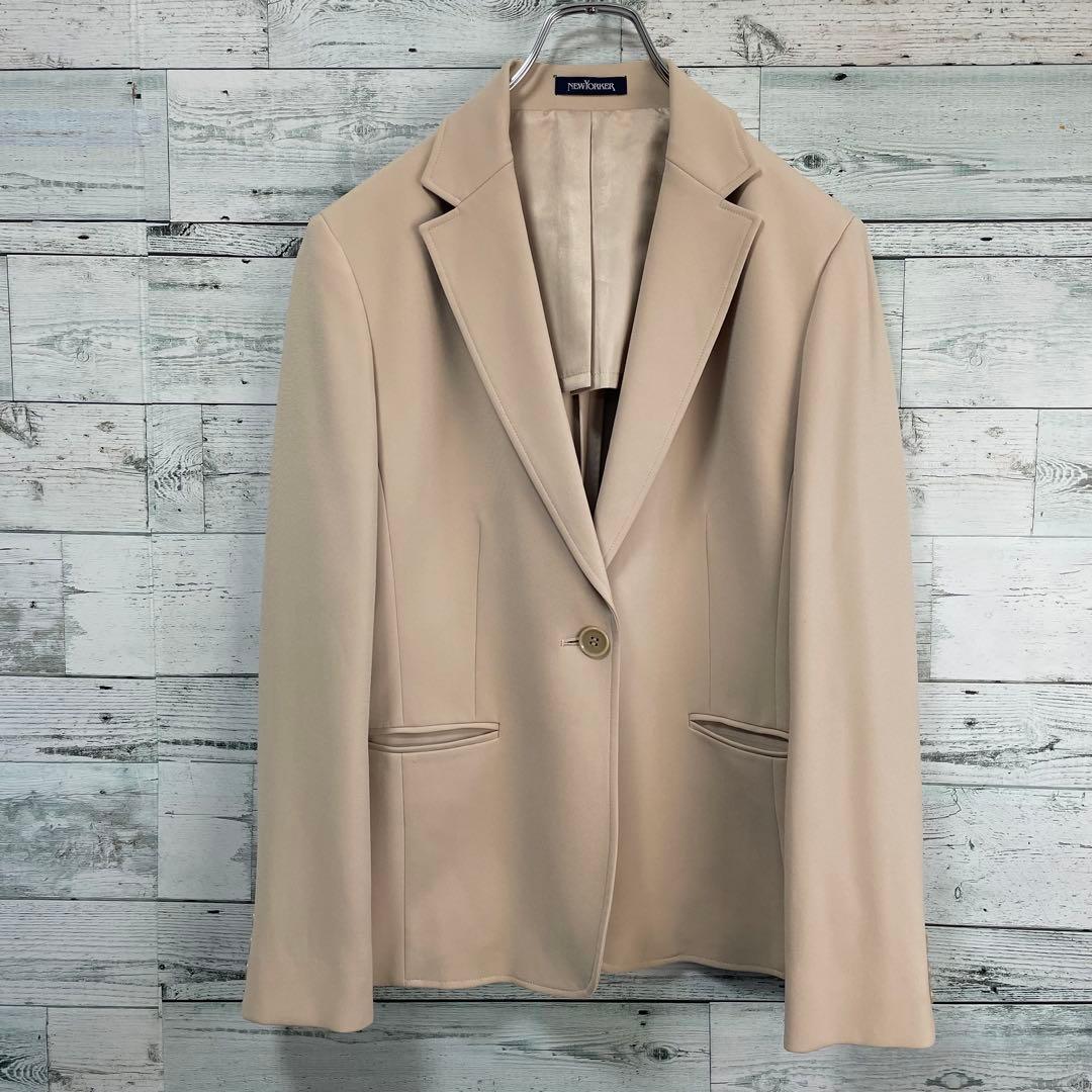 ☆大きいサイズ・13号☆ニューヨーカー　シングルテーラードジャケット　ベージュ