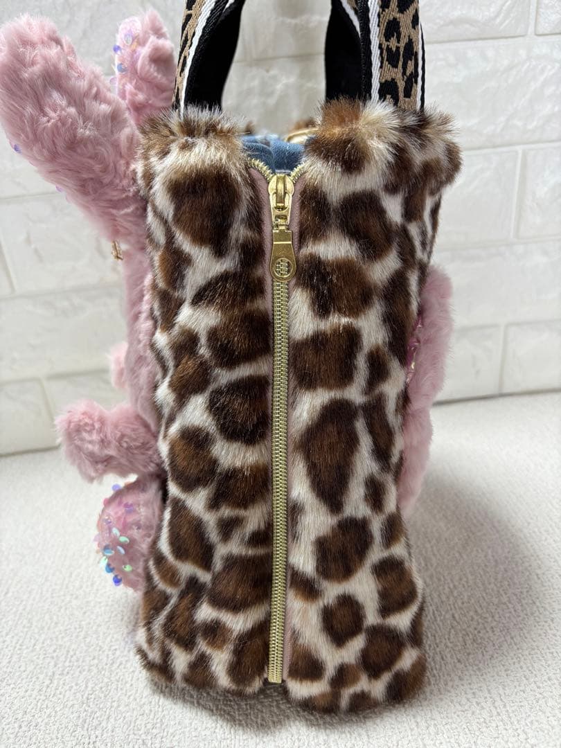 ざ*ろ様 コヤンイサムチョン　サイドファスナーバッグ（大）　ヒョウ柄　ルミちゃん