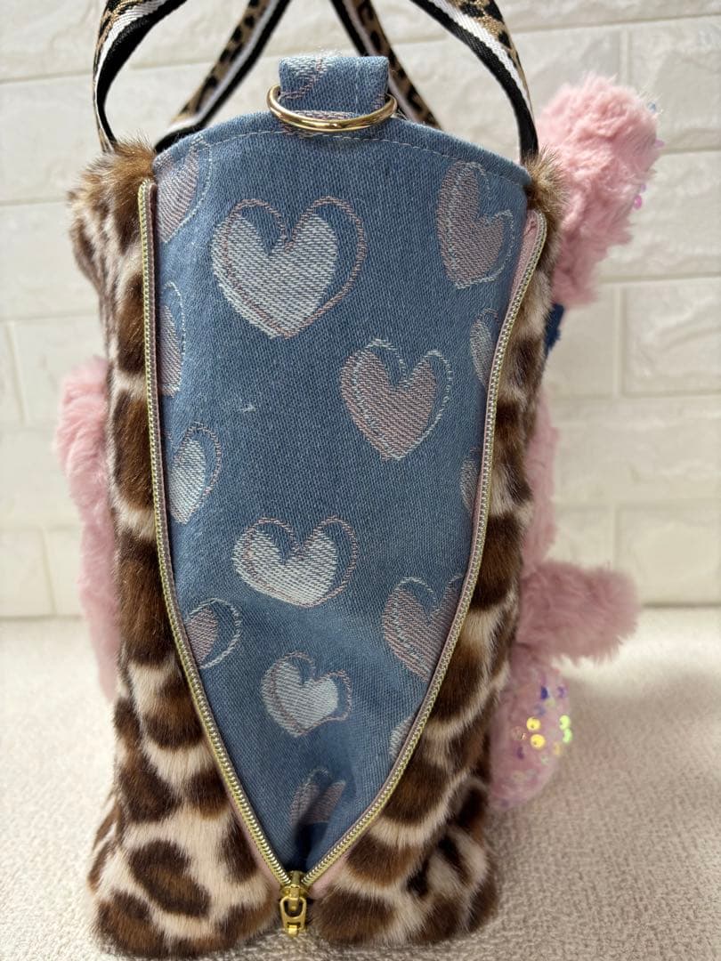 ざ*ろ様 コヤンイサムチョン　サイドファスナーバッグ（大）　ヒョウ柄　ルミちゃん