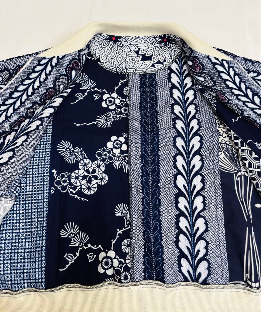 浴衣リメイク93番　浴衣地パッチワーク単衣スカジャン風