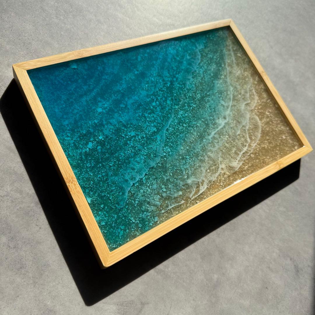 レジンアート　海アート　オーシャンアート　トレイ