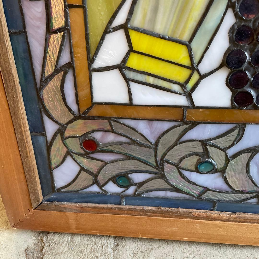 N*o様 ステンドグラス パネル ワイナリー 農園風景 約94×58cm 壁掛け