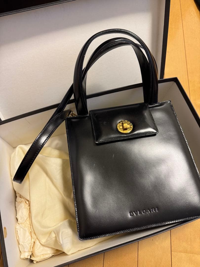 ブルガリ BVLGARI ブラック 本革 2wayハンドバッグ