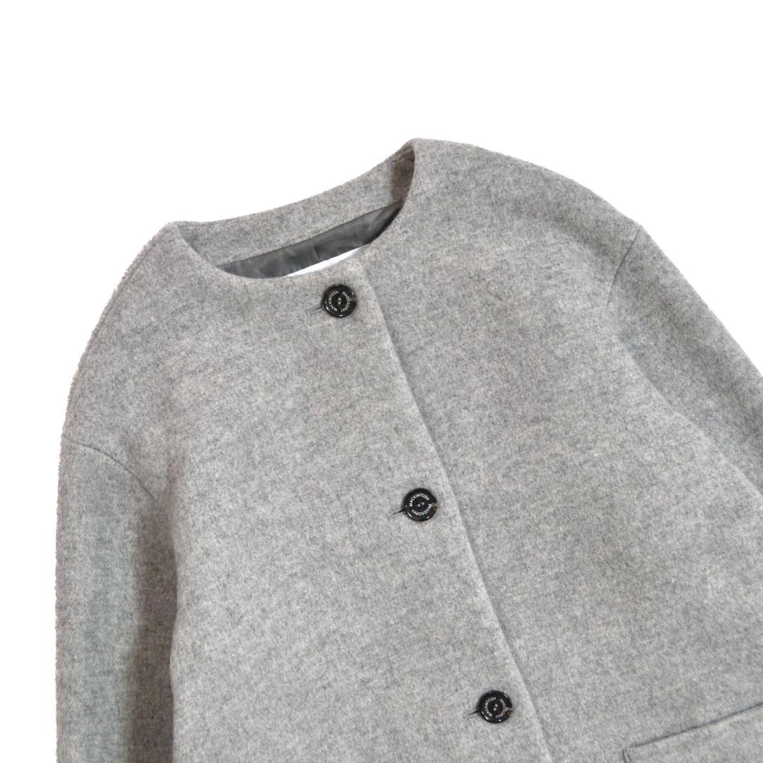 【極美品】MACHINTOSH PHILOSOPHY ウール混ノーカラーコートS