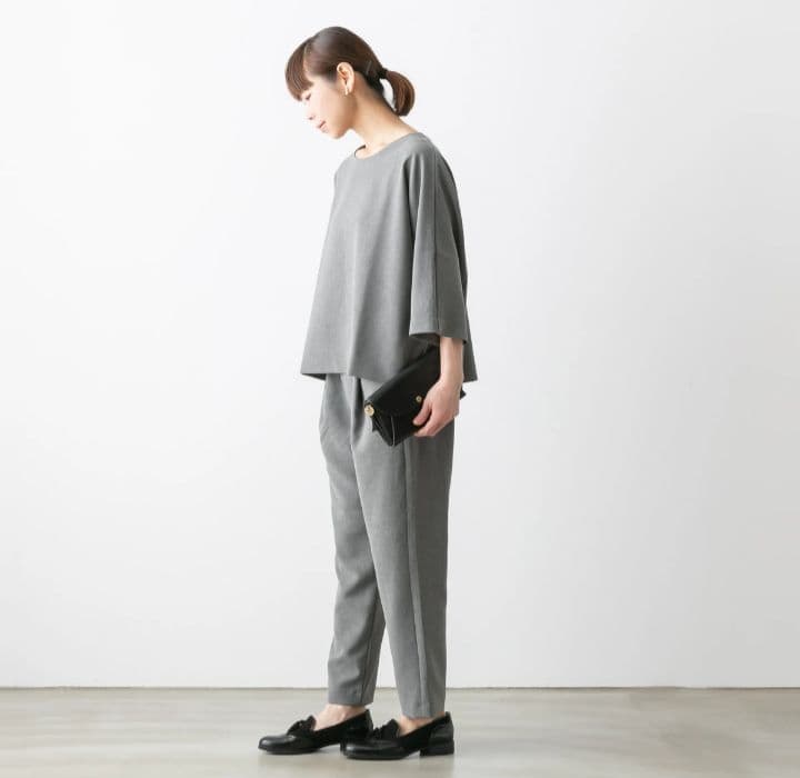 トラバイユ マニュアル ダブルクロス 1タック ストレートパンツ