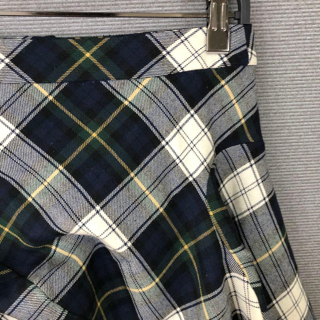 Vivienne Westwood ウール チェック 変形スカート 2 ネイビー