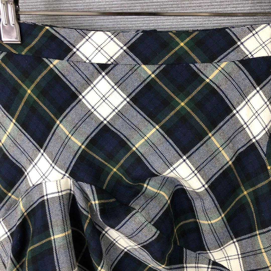 Vivienne Westwood ウール チェック 変形スカート 2 ネイビー