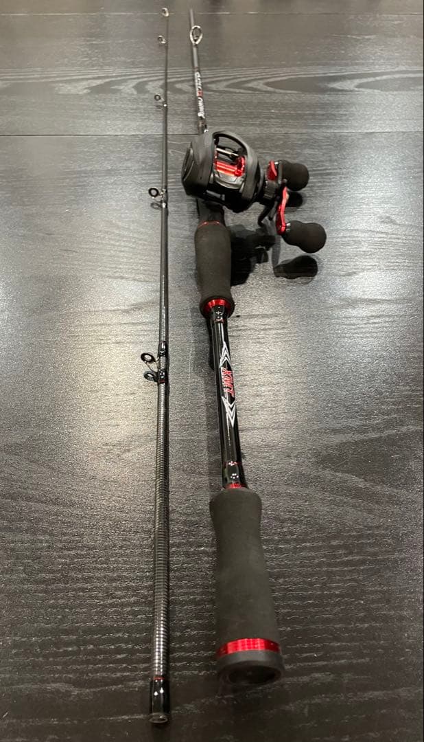 バス釣り2セット・ベイトロッド&リール(右巻)スピニングロッド&リール・ライン付