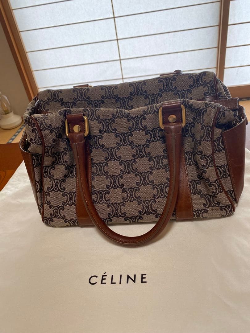 CÉLINE マカダム柄 ボストンバッグ